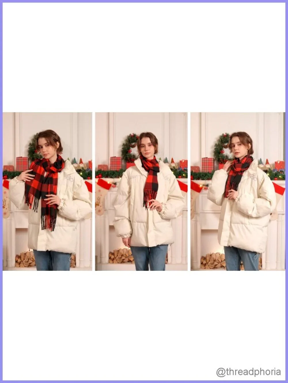 6 Pack Plaid Blanket Scarf with Tassel Edge, Acrylic Winter Scarf for Cold